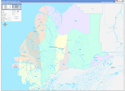 Wade HamptonBorough (County), AK Wall Map Color Cast Style 2024